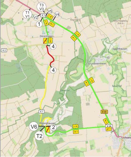Umleitungsplan für den ersten Bauabschnitt in Dörenhagen
